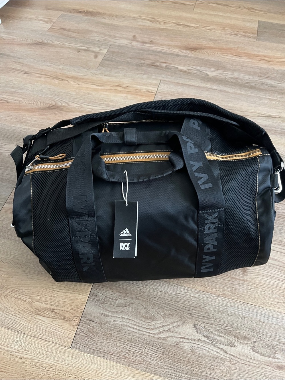 adidas x IVY PARK Black Duffel with Gold Zippers